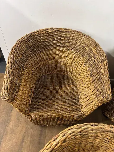 Set Of Four Hand Woven Abaca Fibre Tub Chairs photo Furniture