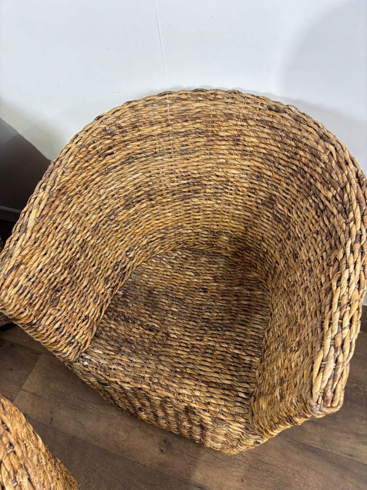Set Of Four Hand Woven Abaca Fibre Tub Chairs photo buy