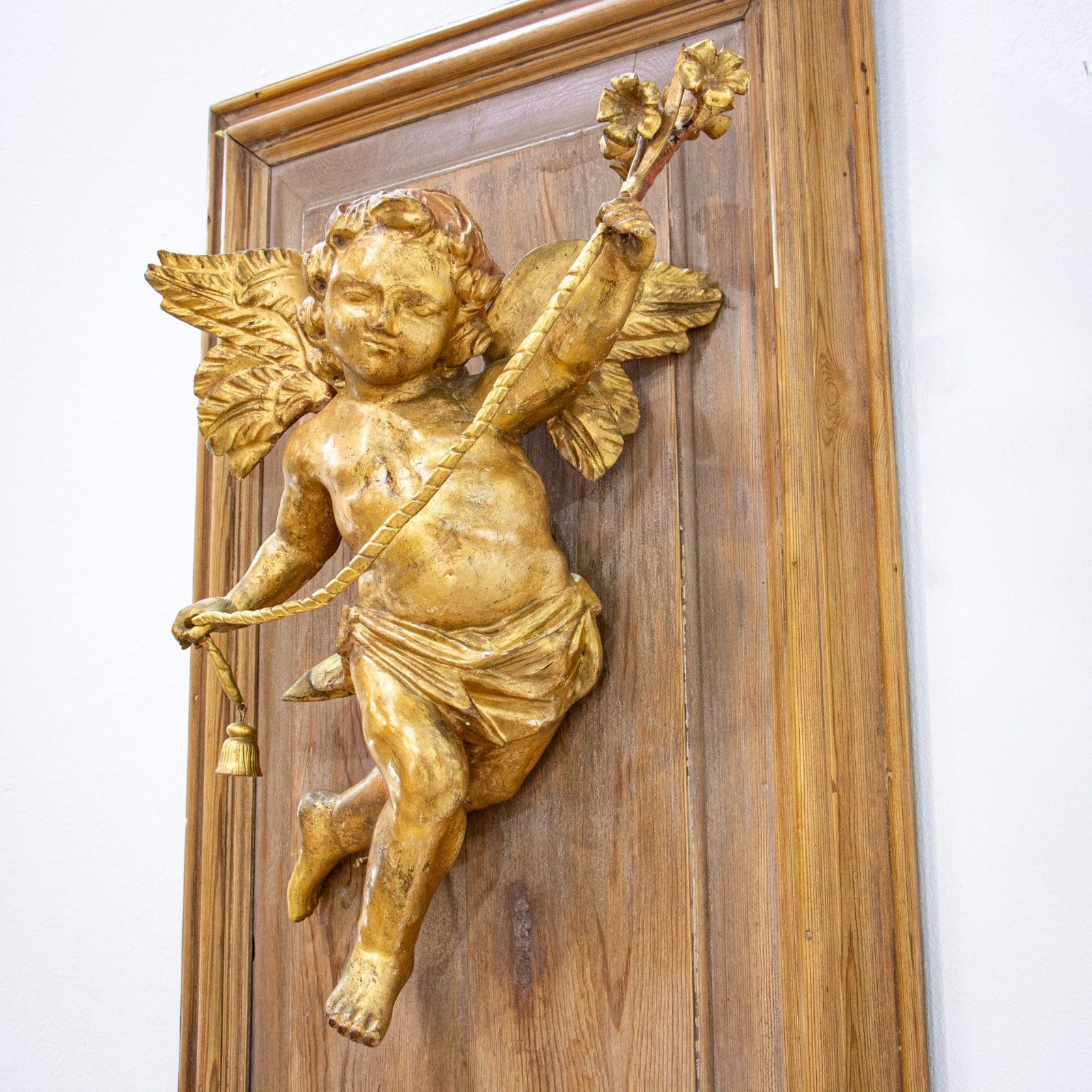 Finely Carved Pair Of 18th Century Giltwood Italian Cherubs photo Home Decor