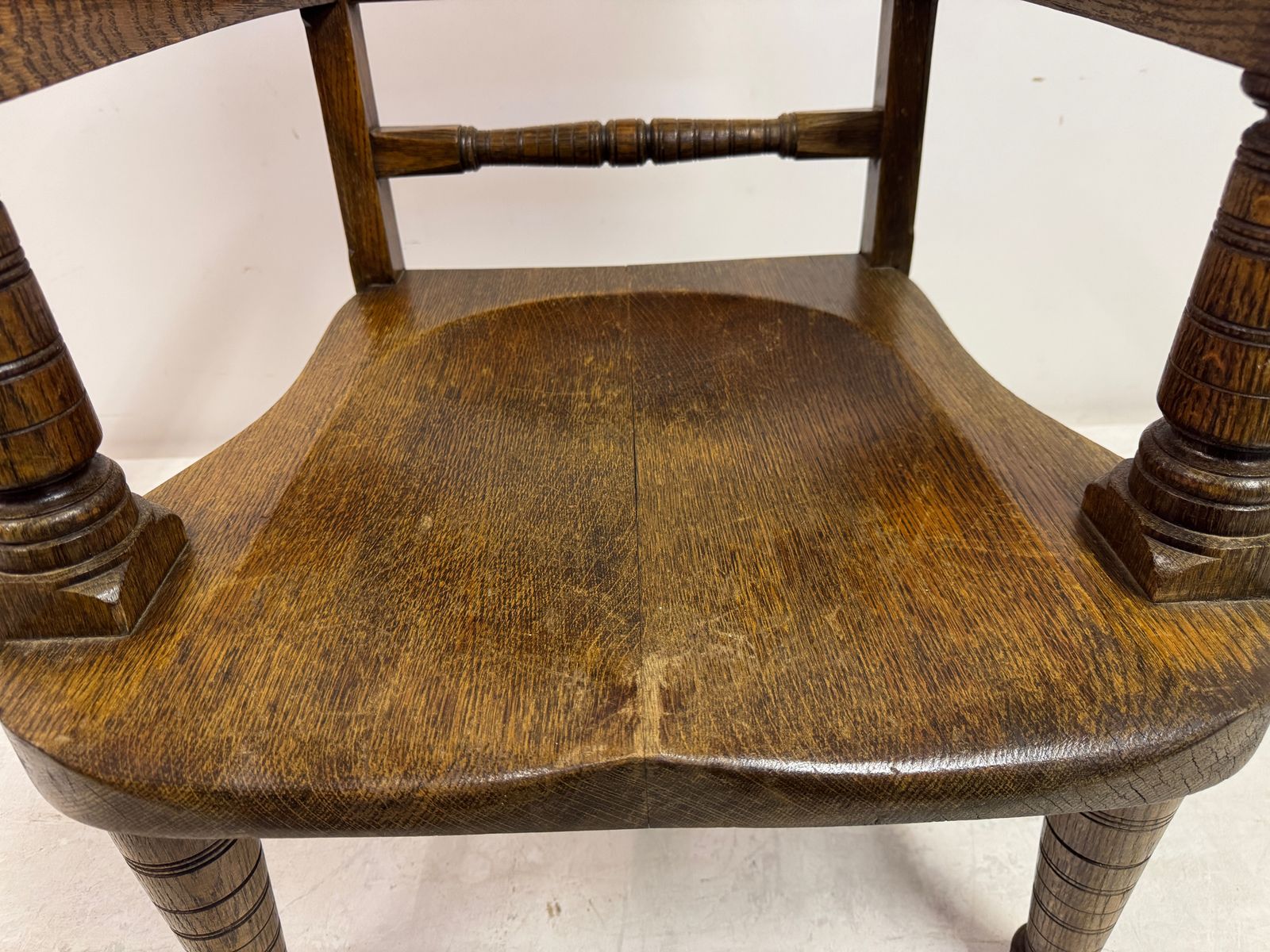 Early 20th Century Arts And Crafts Oak Armchair With Saddle Seat photo buy