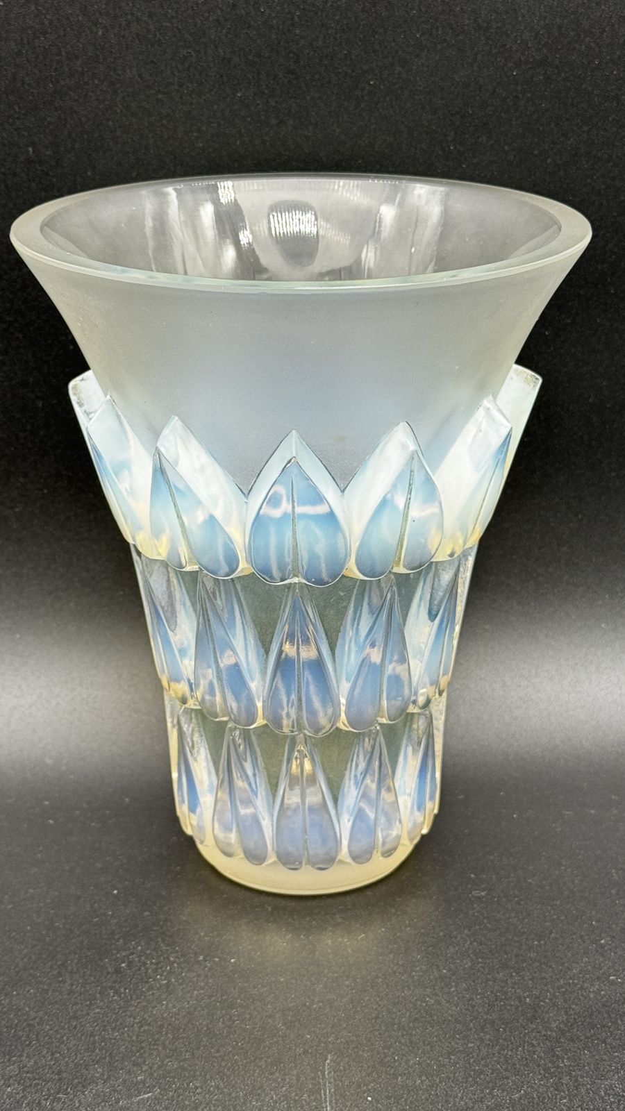 An Opalescent Feuilles Vase By R.Lalique