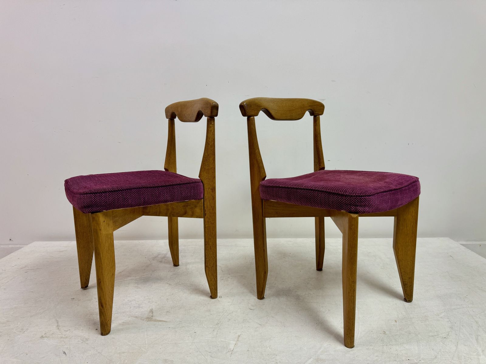 photo buy Set Of Four Mid Century Oak Dining Chairs By Guillerme Et Chambron
