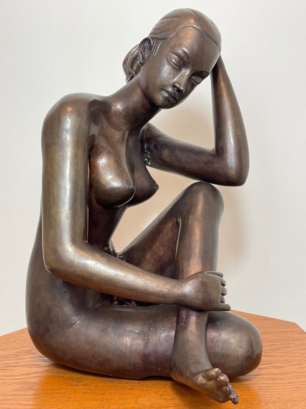 Bronze Seated Nude Woman Sculpture — Follower Of Judy (J.A.) Onder photo furniture
