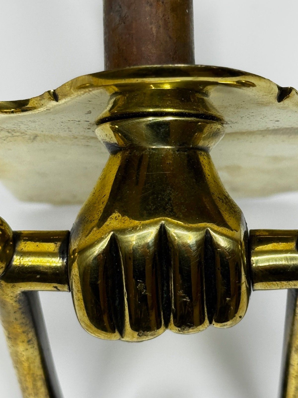 Victorian Brass Doctor’s Door Knocker Hand Holding Bar & Scallop Shell photo 950.0