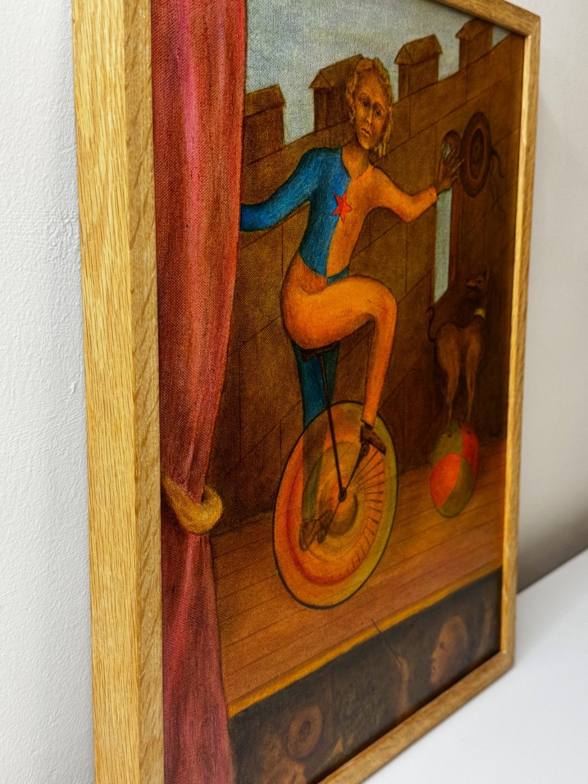 8000.0 Mid Century Circus Cyclist - Lyrisch Surrealisme in de stijl van Paul Delvaux, ca. 1966 photo