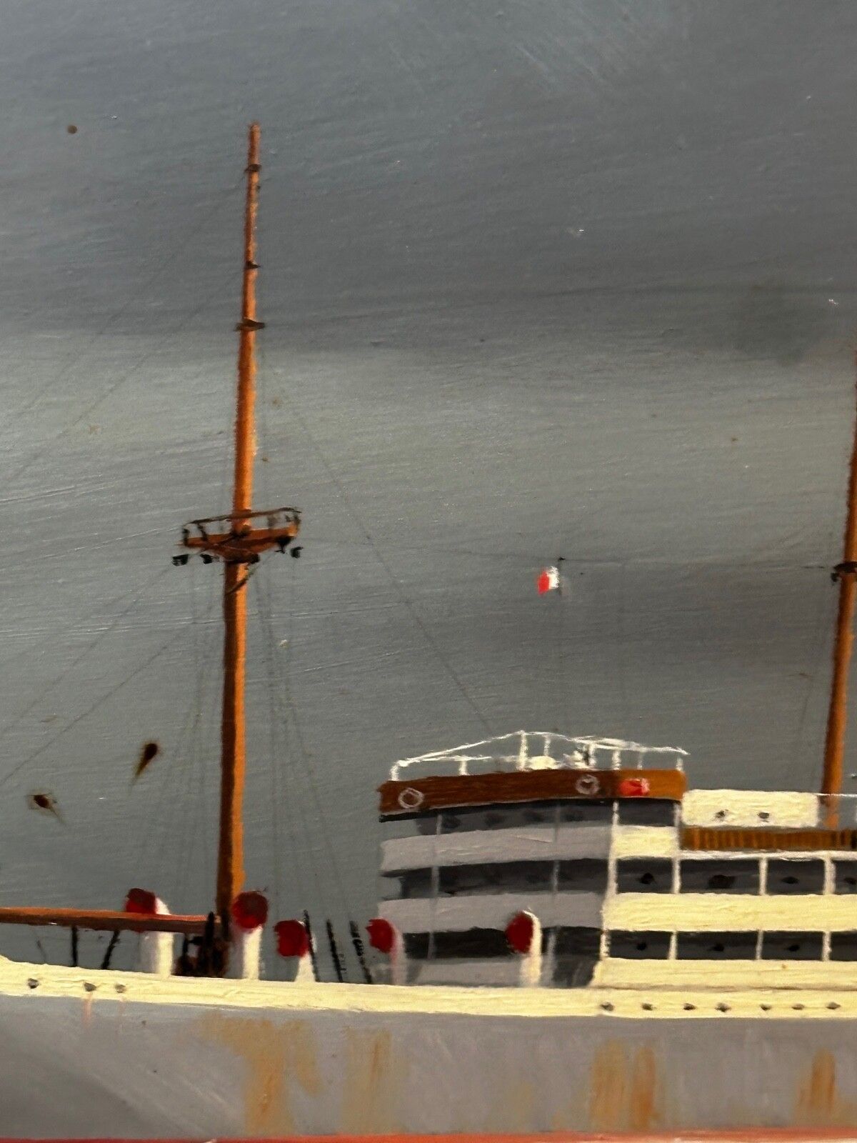 20e-eeuws olieverfschilderij Alca passagiers-vrachtschip Yeoman Line en stoomveerboot Claughton photo buy