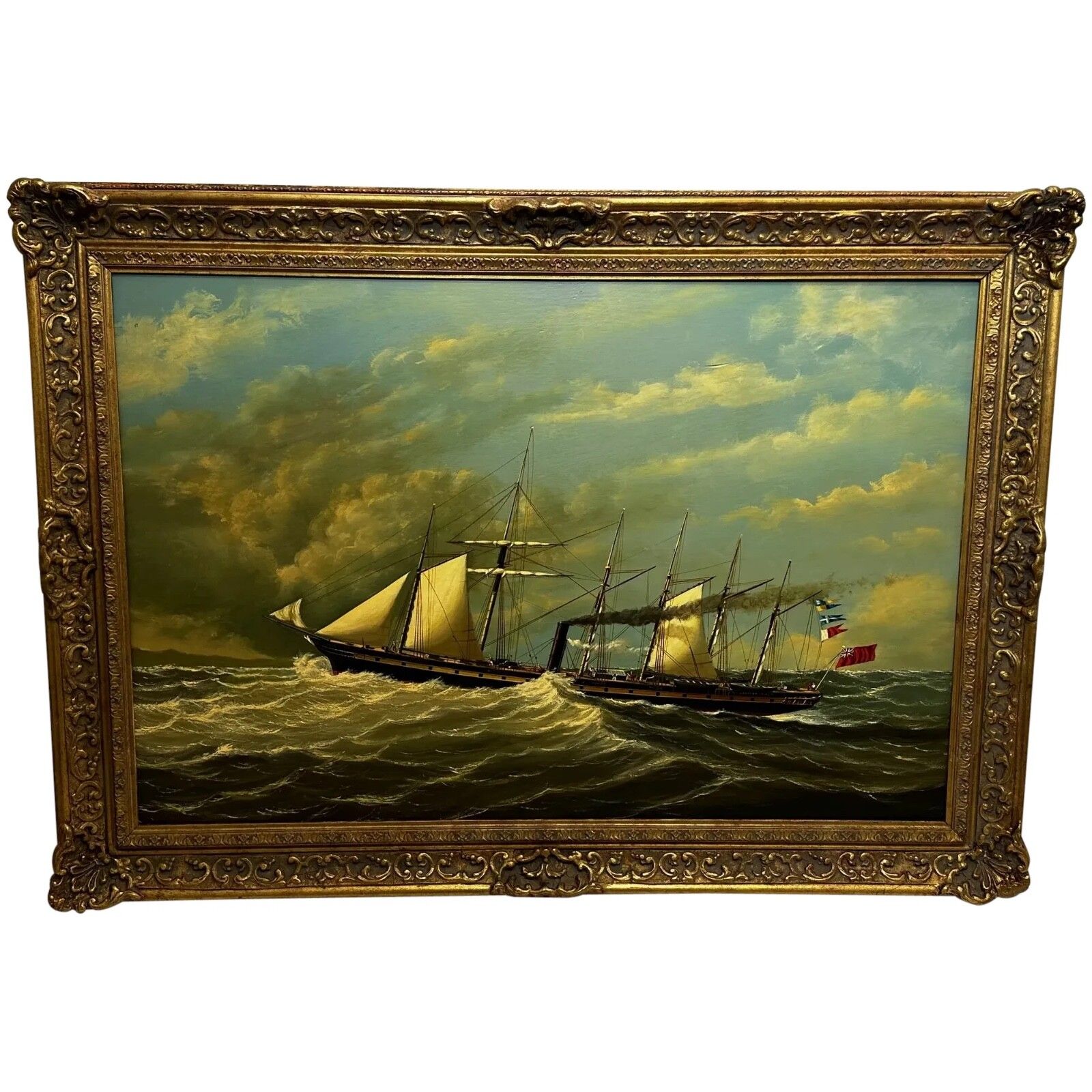 Large Historic Oil Painting Ss Great Britain Steamship By Salvatore Colacicco