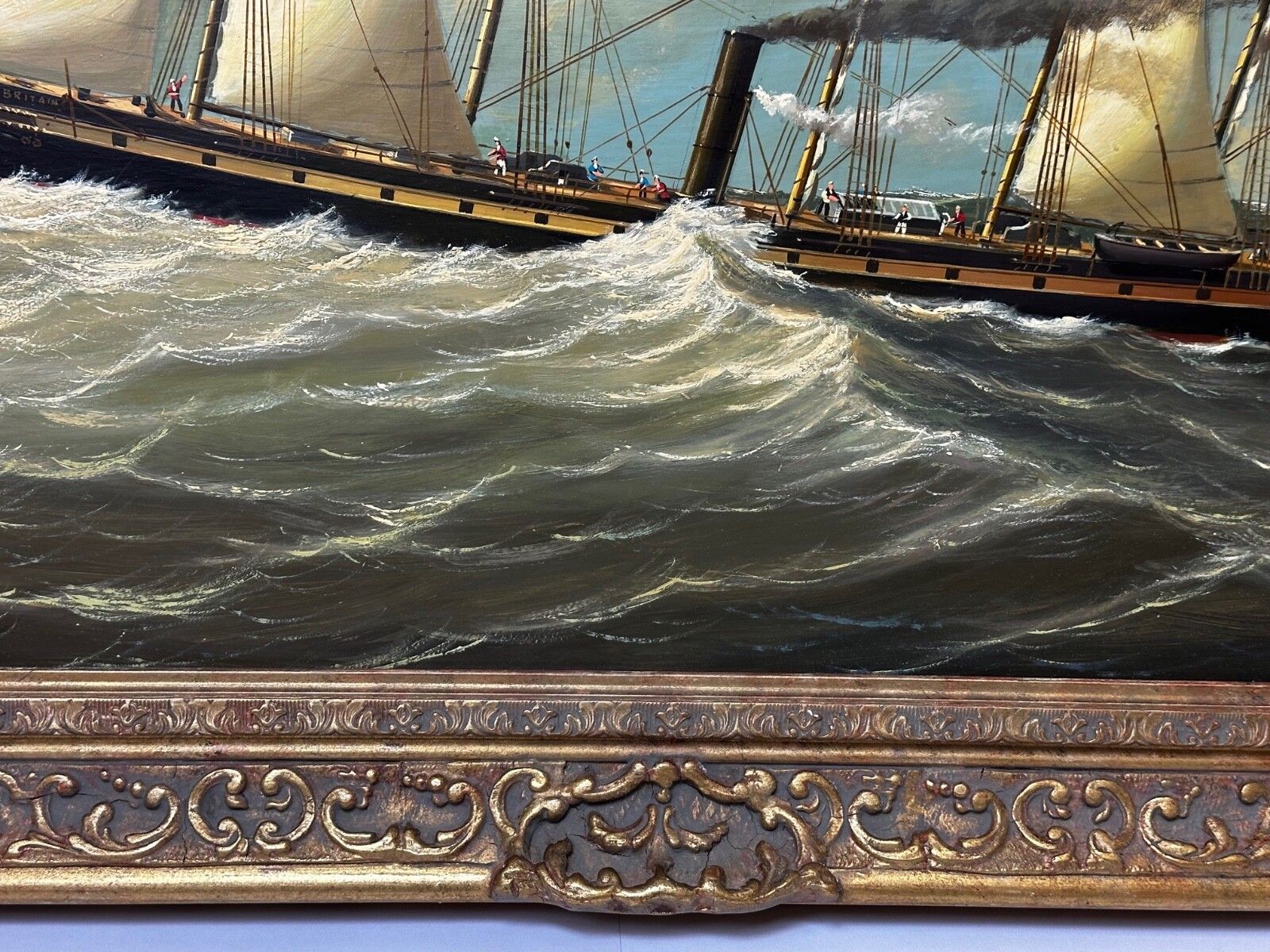 Large Historic Oil Painting Ss Great Britain Steamship By Salvatore Colacicco photo vinterior