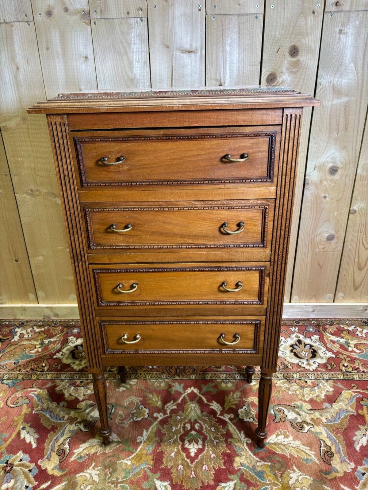 Louis XVI Style Molded And Carved Walnut Chest Of Drawers photo furniture