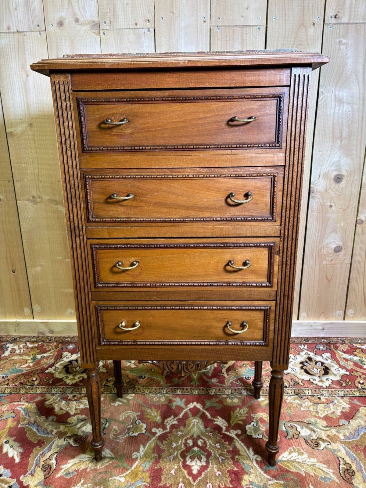 Louis XVI Style Molded And Carved Walnut Chest Of Drawers photo Furniture
