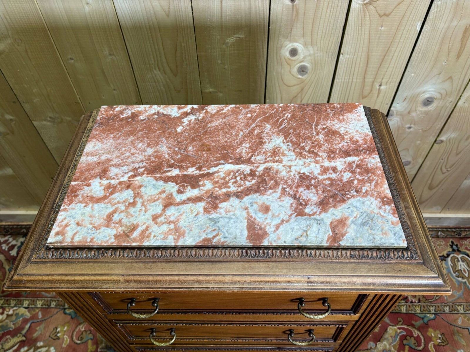 Louis XVI Style Molded And Carved Walnut Chest Of Drawers photo vinterior