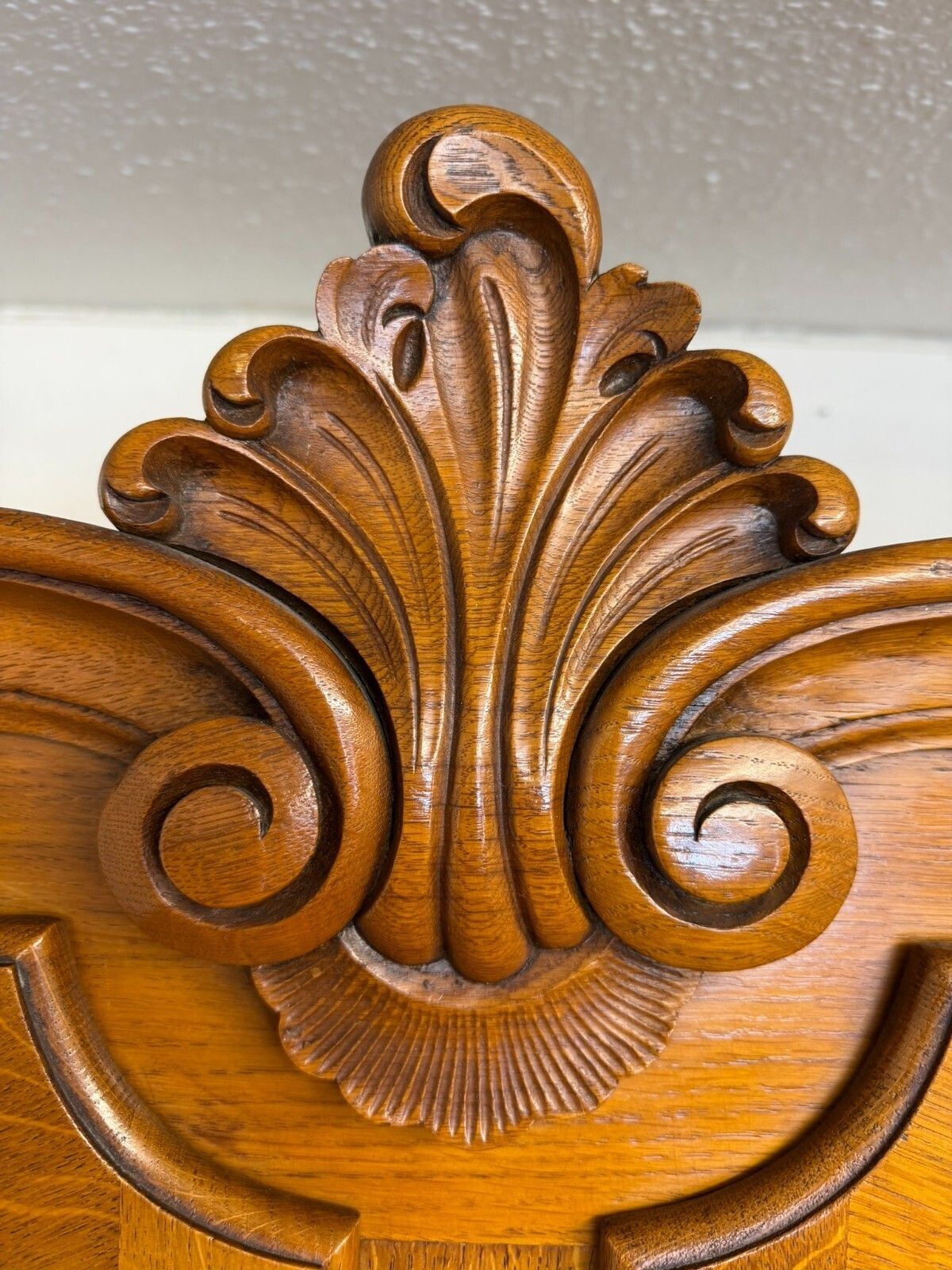 Quality French Carved Oak Four Door Brake Front Armoire/Wardrobe Circa 1950 photo vinterior