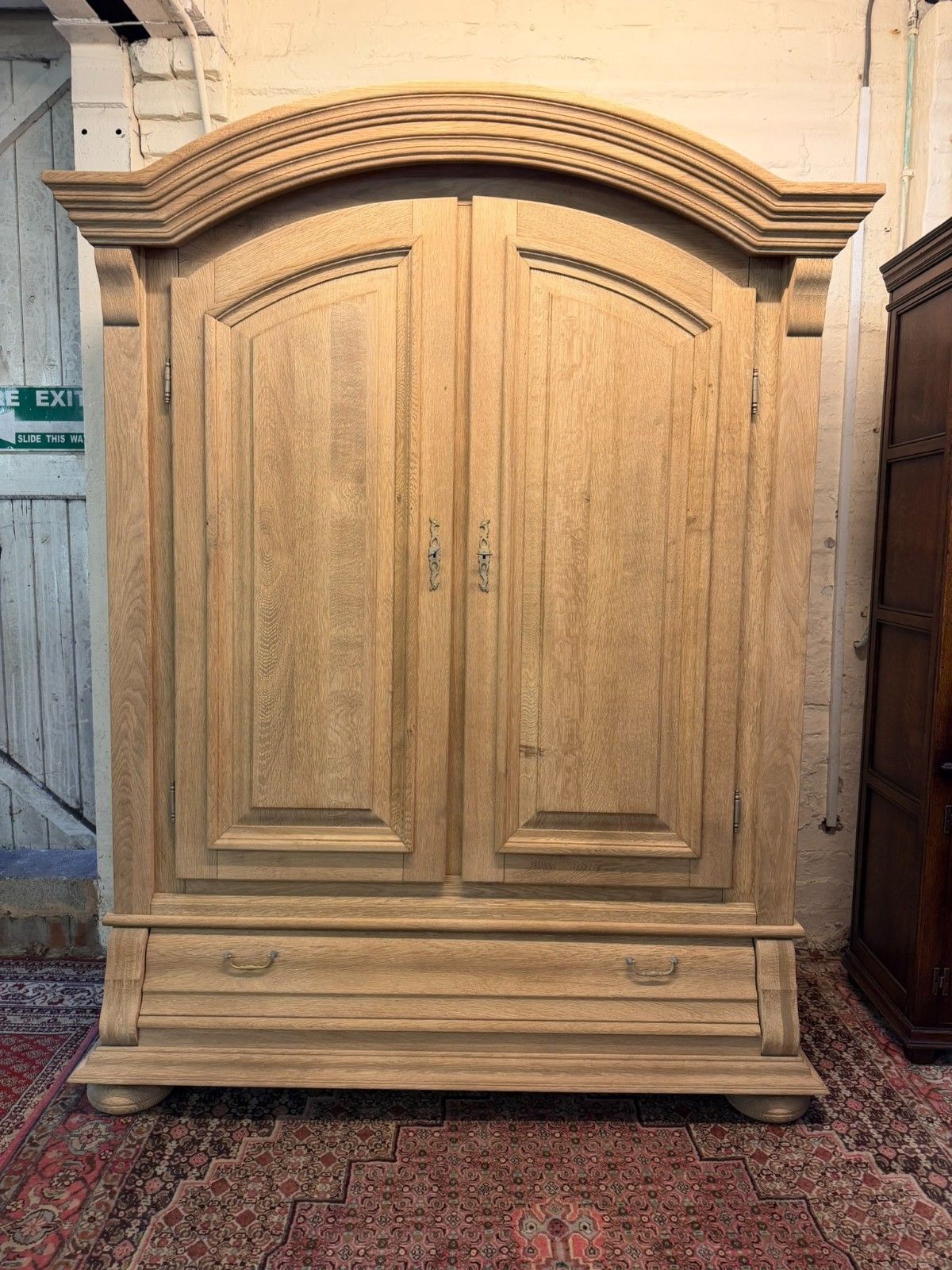 French Bleached Country Oak Armoire/Housekeepers Cupboard Circa Board Circa 1930 photo for sale