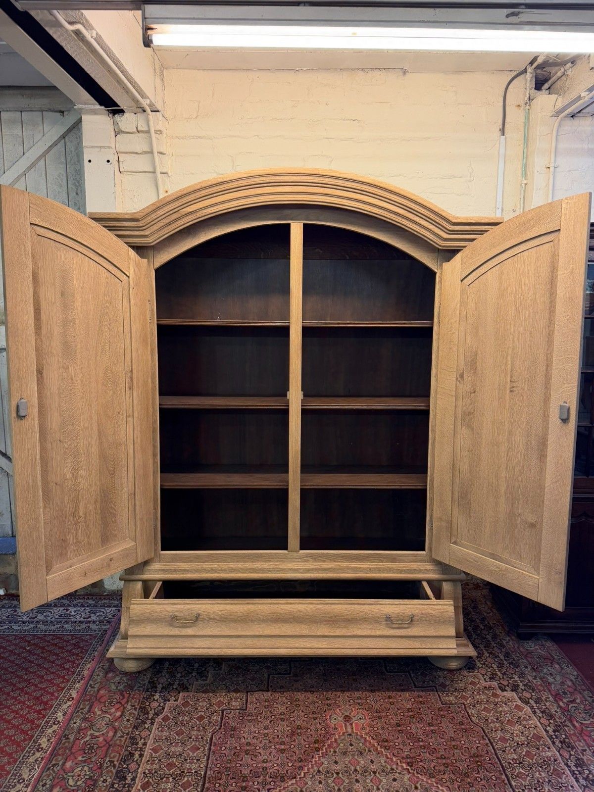 French Bleached Country Oak Armoire/Housekeepers Cupboard Circa Board Circa 1930 photo 775.0