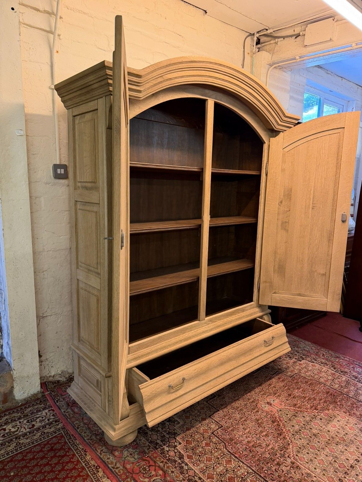 French Bleached Country Oak Armoire/Housekeepers Cupboard Circa Board Circa 1930 photo buy