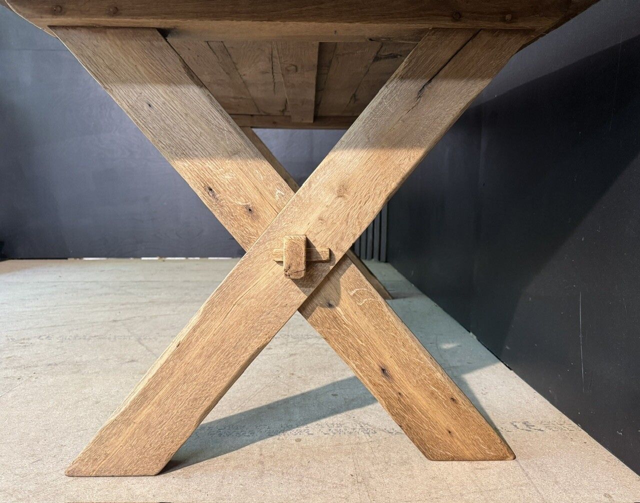 X Legs French Oak Farmhouse Dining Table photo vintage