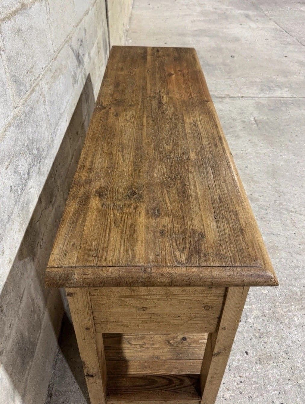Furniture Vintage Antique Style Solid Pine Sideboard Console Hall Side Table Pot Shelf photo