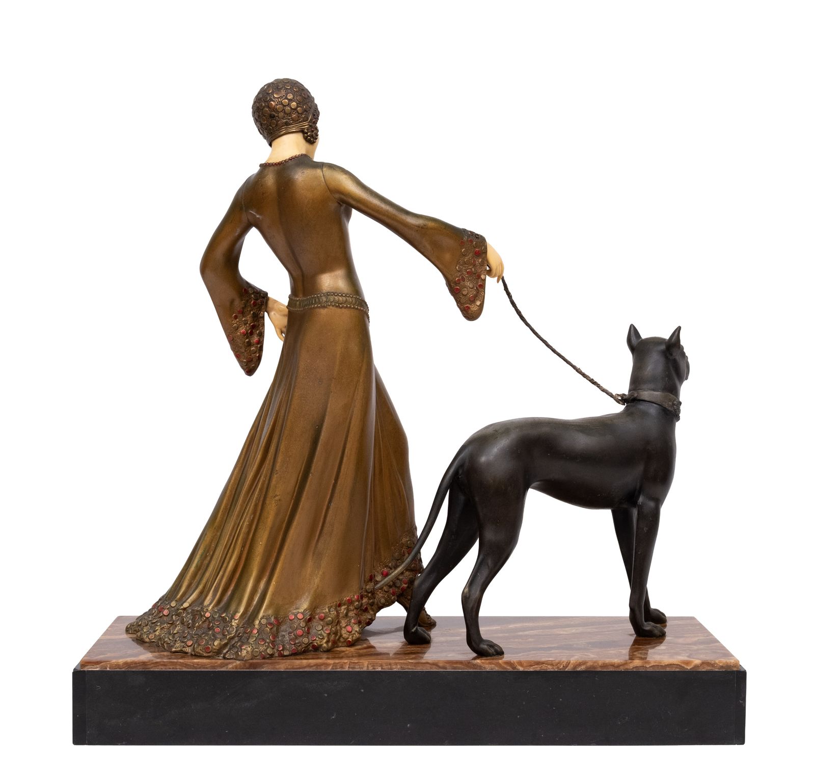 photo for sale Groot indrukwekkend art deco beeld, "The Guardian" van Georges Gori, jaren 1920, Frankrijk