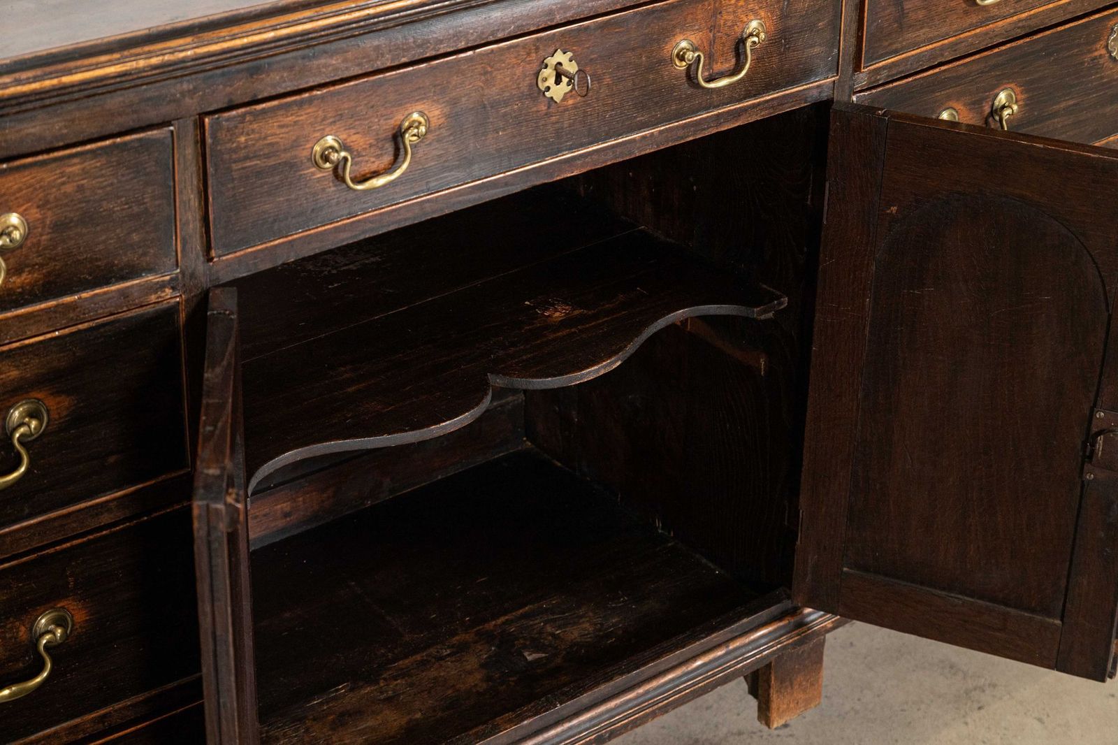 photo for sale Large English George III Provincial Oak Dresser Base