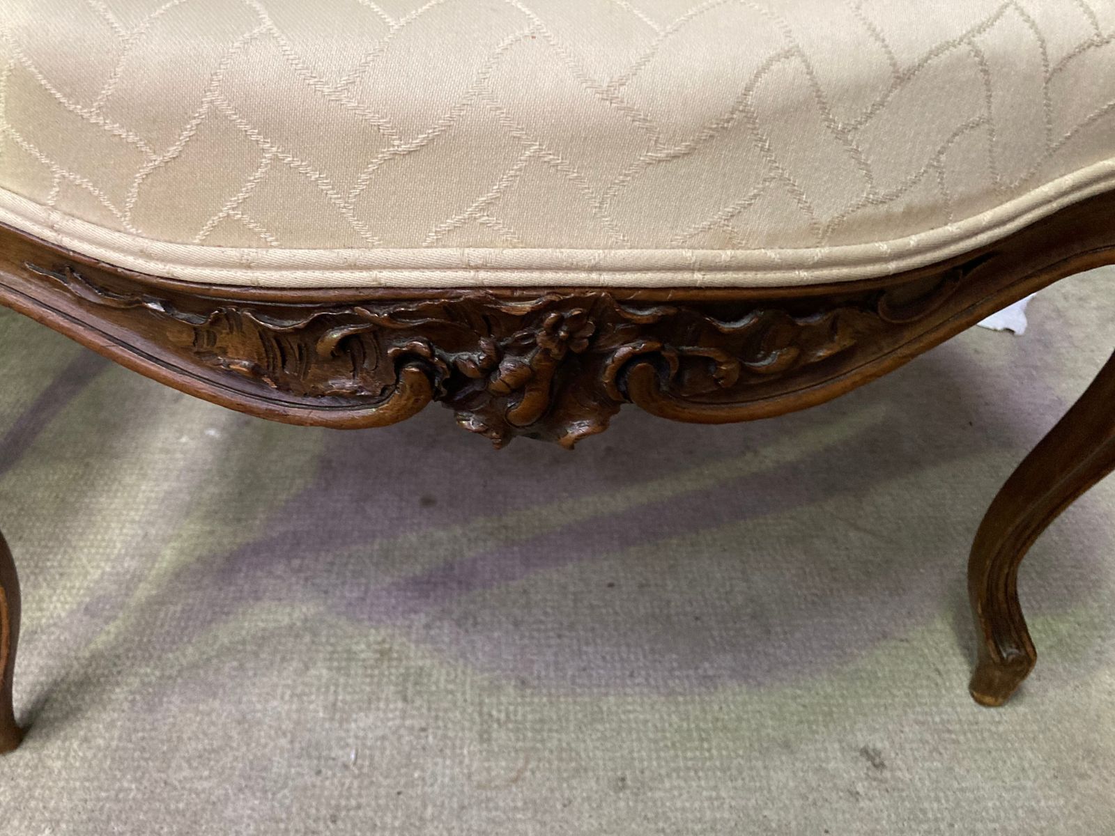 Pair Of Beige Louis XV Style Armchairs. photo for sale