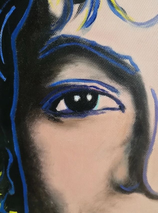 Michael Jackson Andy Warhol Style Oil Painting. Pop Art Reproduction Copy photo Art