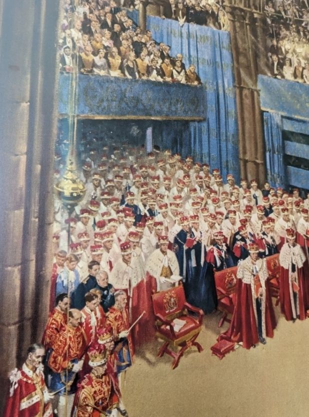 Terence Cuneo Signed Queen Elizabeth II Coronation Print. 106cm X 86cm Framed photo vinterior
