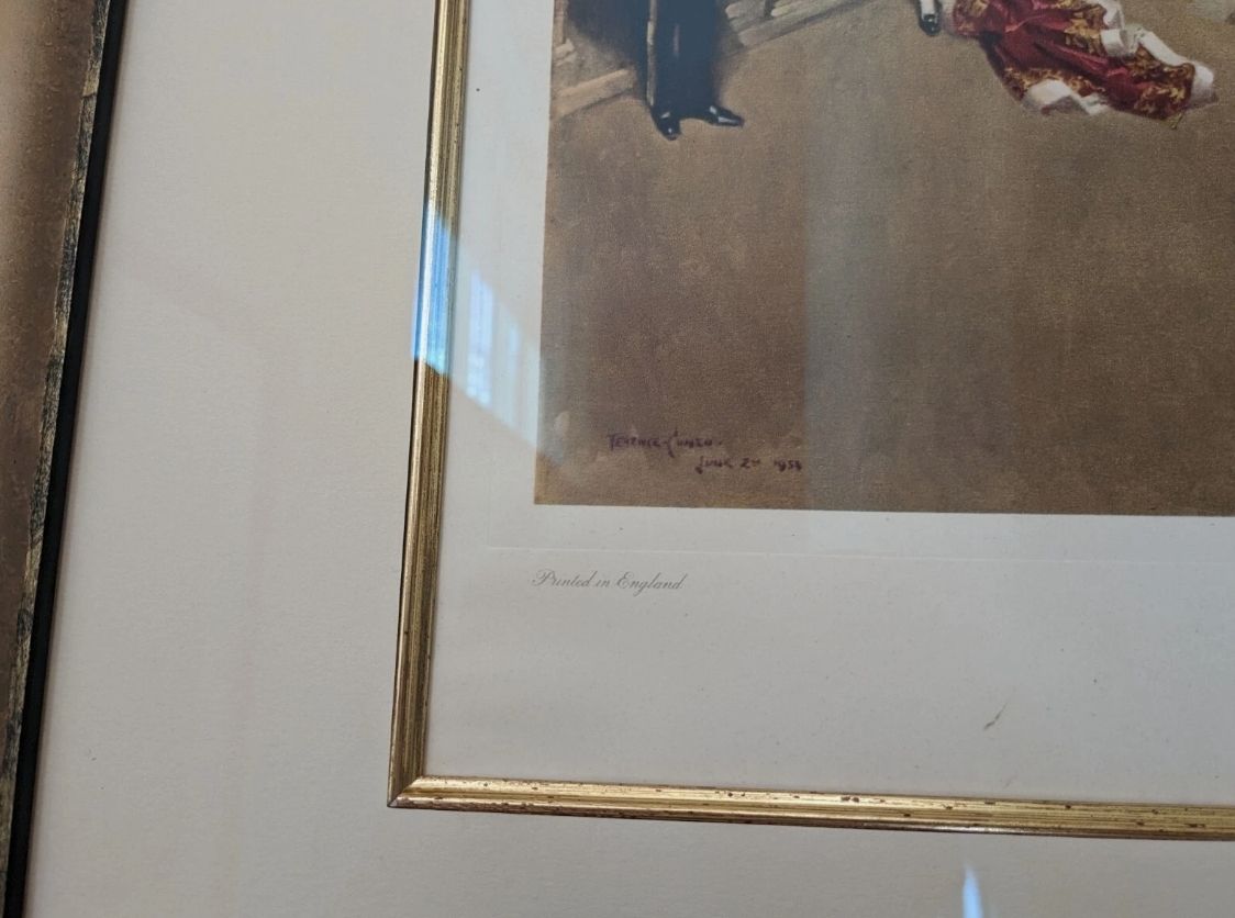Art Terence Cuneo Signed Queen Elizabeth II Coronation Print. 106cm X 86cm Framed photo