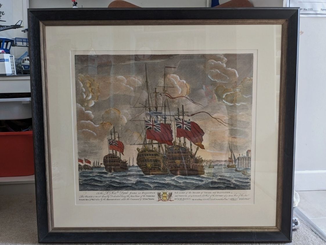 View Of The 'Terrible', 'Neptune' & 'Severn'r. Shortprint. British Royal Navy