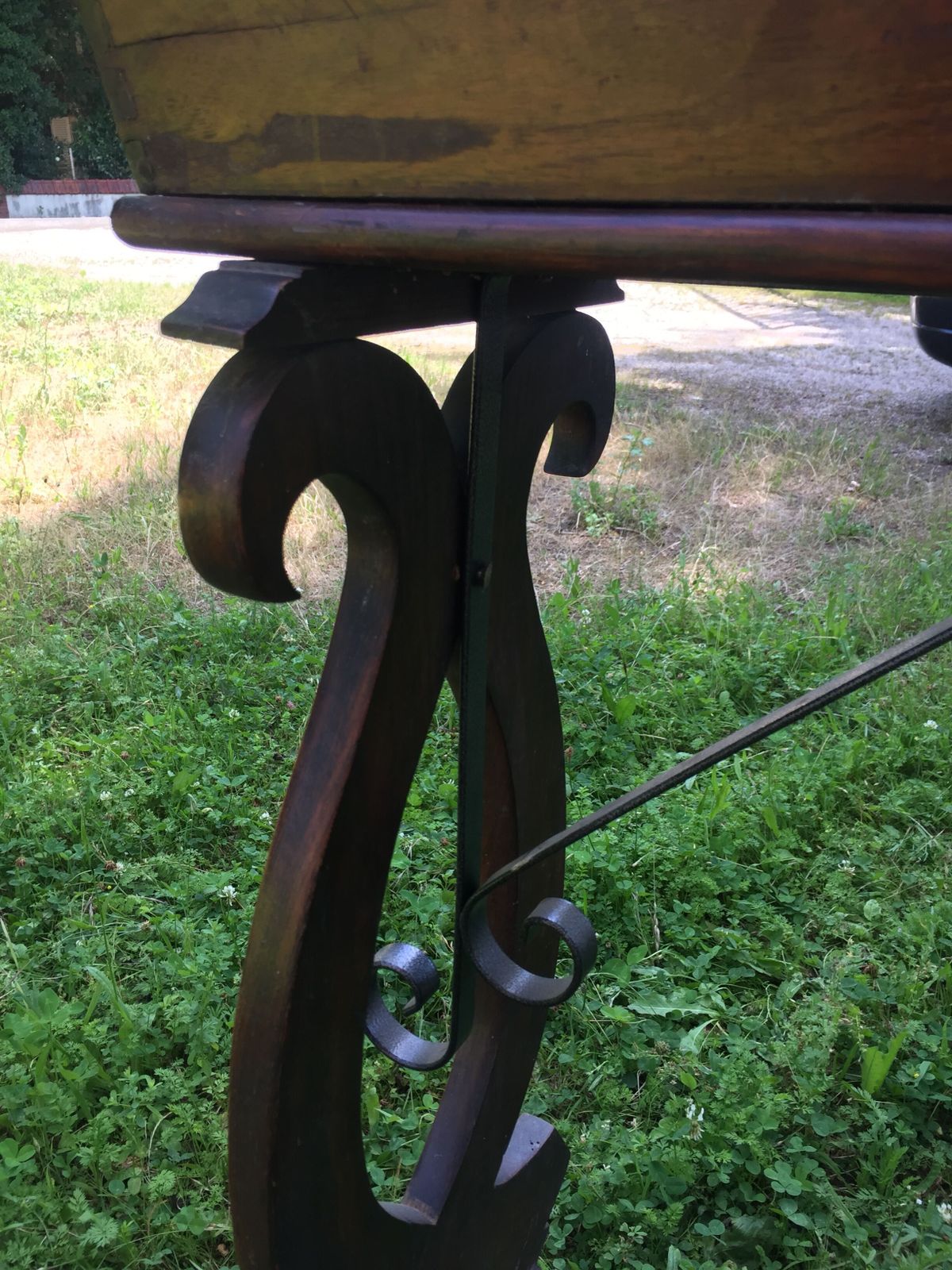 Wrought Iron And Zinc Wood Planter. photo vinterior