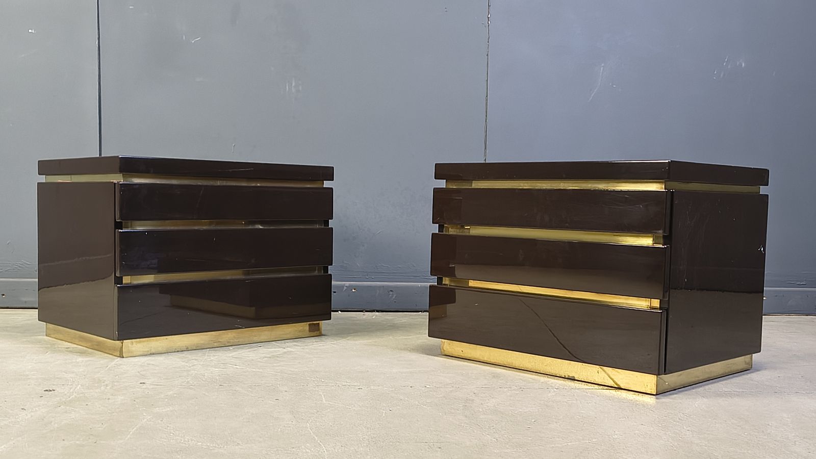 Pair Of Bedside Cabinets By Jean Claude Mahey, 1970s