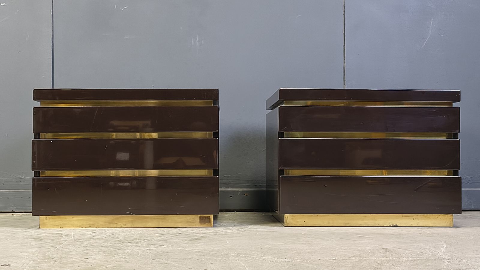 Pair Of Bedside Cabinets By Jean Claude Mahey, 1970s photo buy