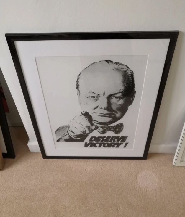 Art Winston Churchill Deserve Victory Print Framed photo