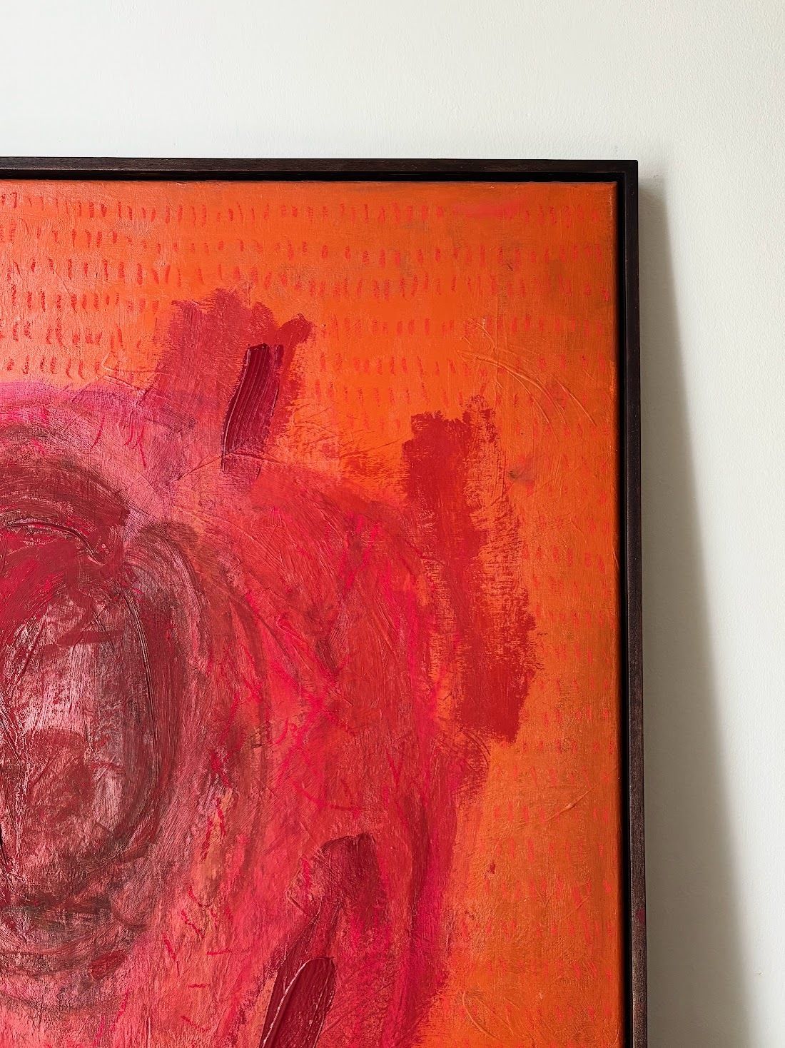 Large Abstract Expressionist Painting In Burnt Orange & Red. Contemporary Textured Canvas photo 850.0