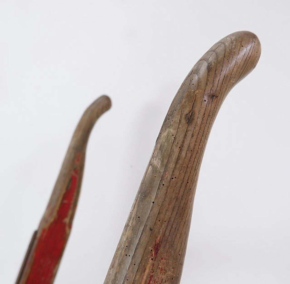 Mid 20th Century Antique Wooden Hand Truck In Campaign Style photo 368.0