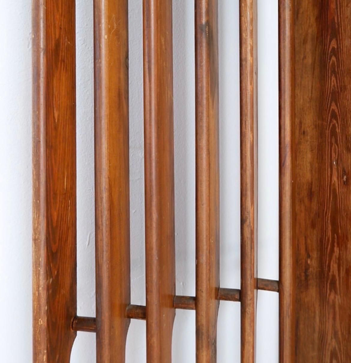 Vintage Wood Room Divider, Mid Century Modern, 1967, 217cm Tall photo for sale