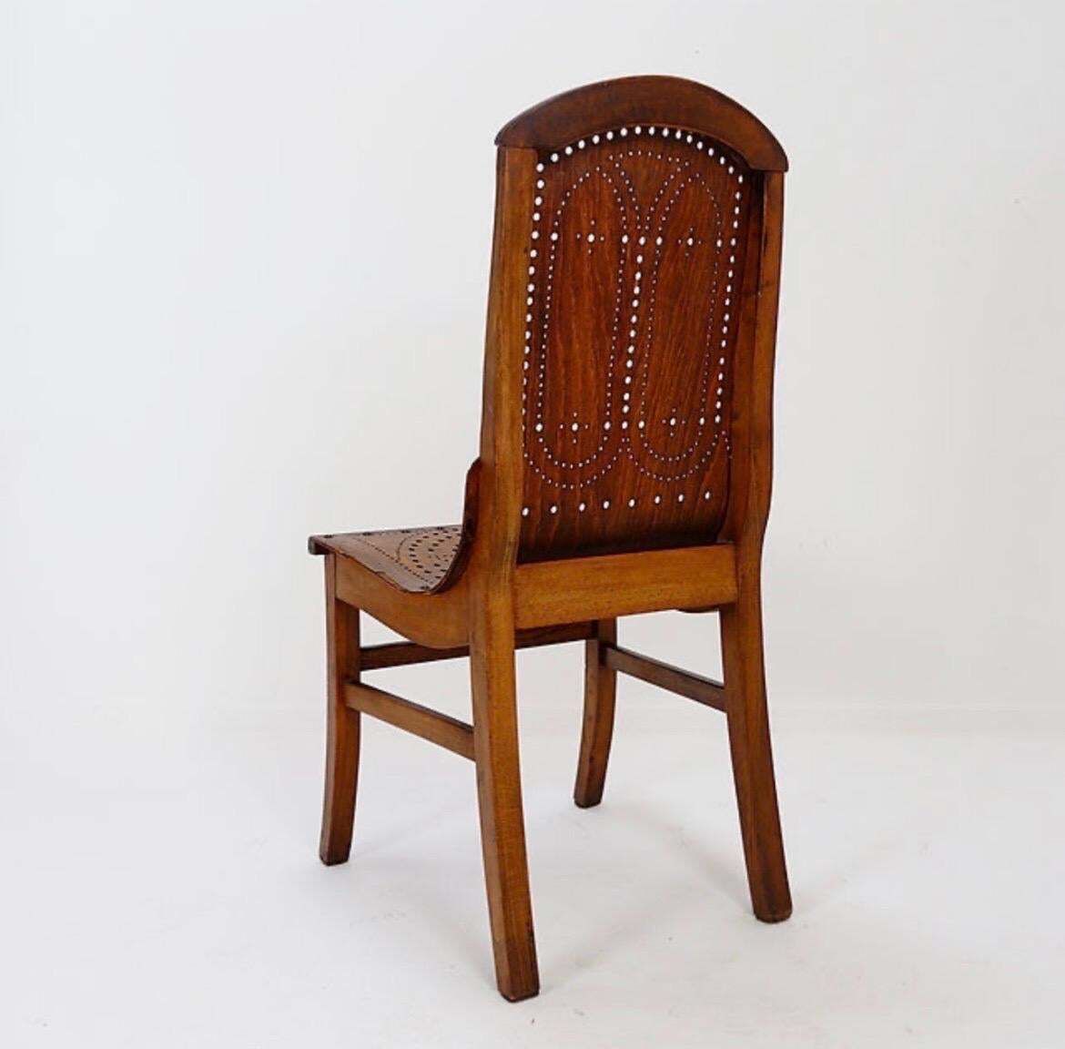 Church Chairs With Perforated Plywood, 1920s  Perforated Plywood photo vintage