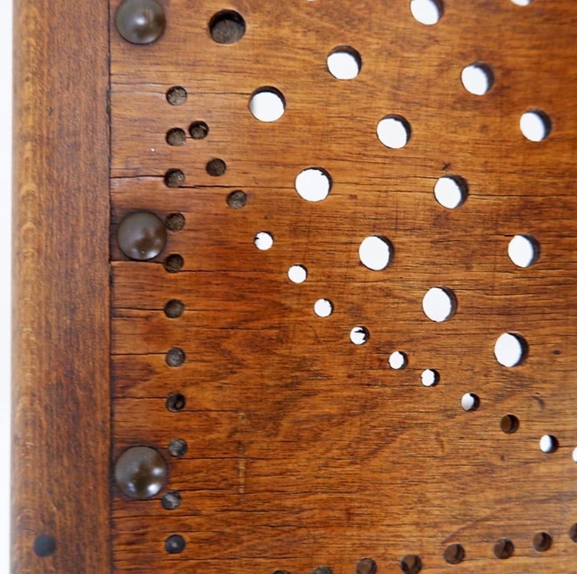 photo vintage Church Chairs With Perforated Plywood, 1920s  Perforated Plywood