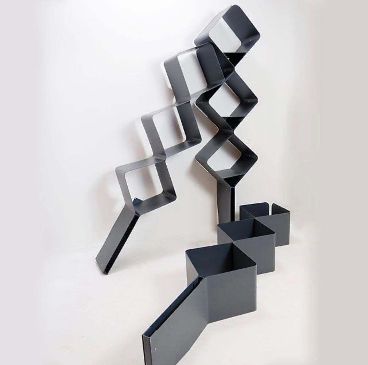 Set Of Honeycomb Metal Wall Shelf By Albury In Gray    Organic Modern Design photo 1725.0