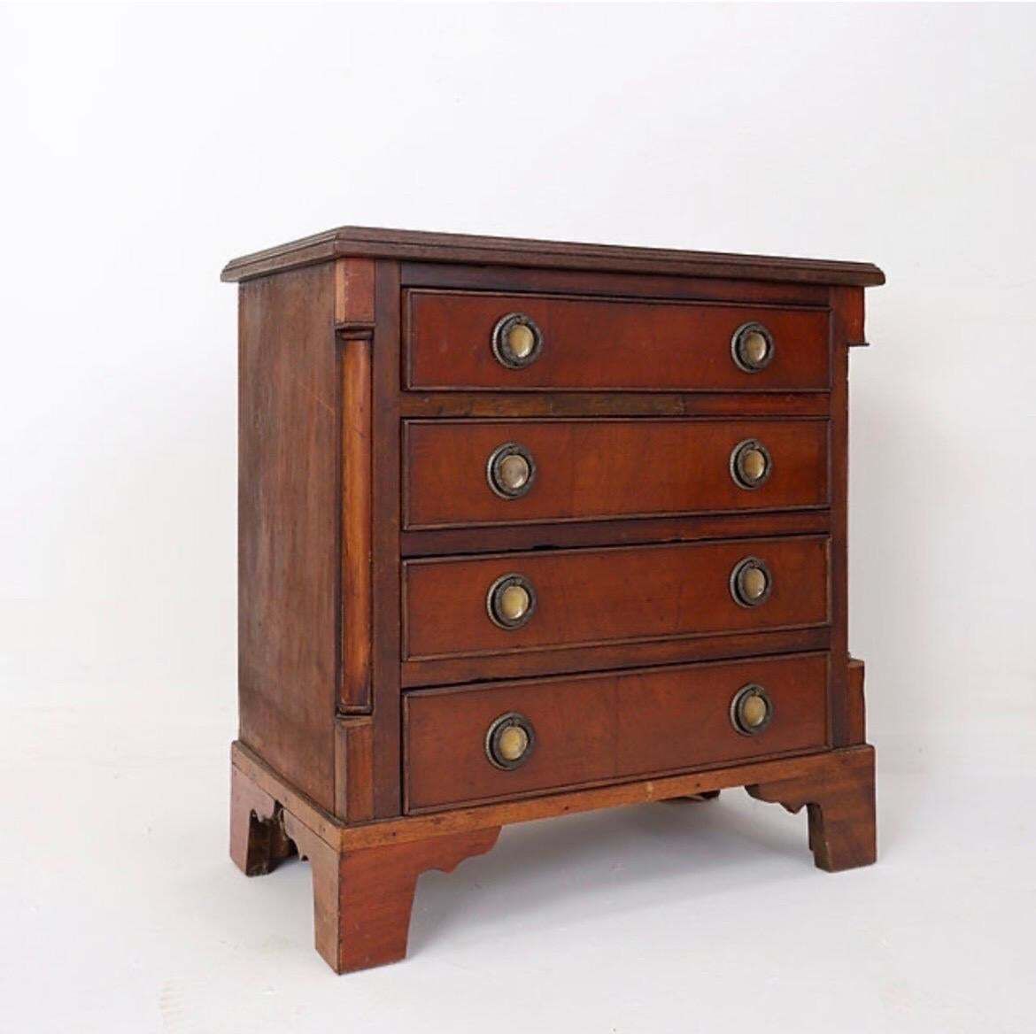 Victorian Style Chest Of Drawers, Hardwood, Antique Commode, 1970s photo for sale