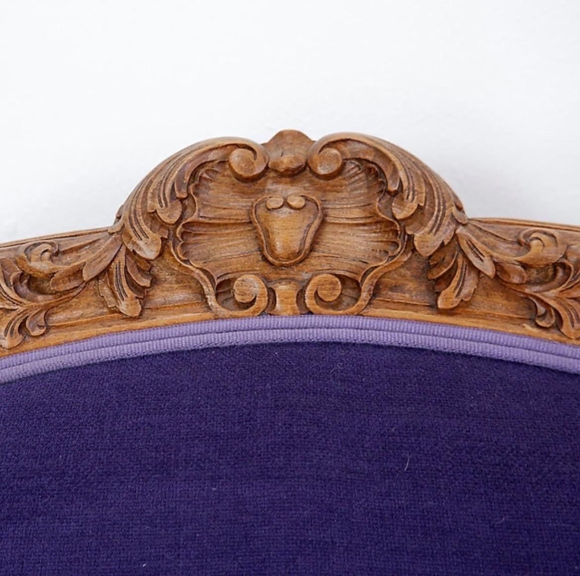 French Bergere Armchair    New Mauve Velvet Upholstery   20th photo Furniture