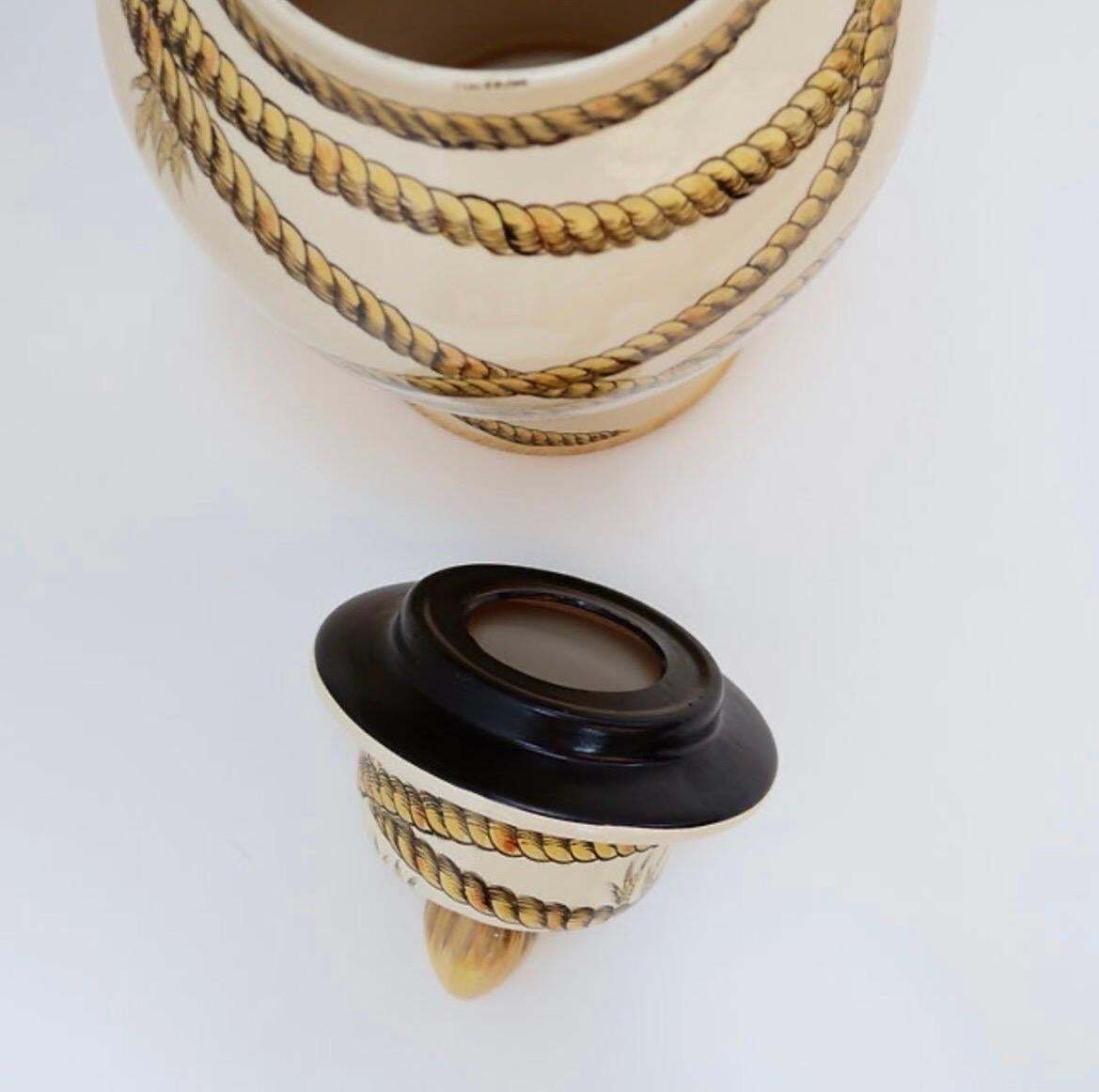 Large Porcelain Rope Vase Potiche, Contemporary Design, 21st Century photo buy