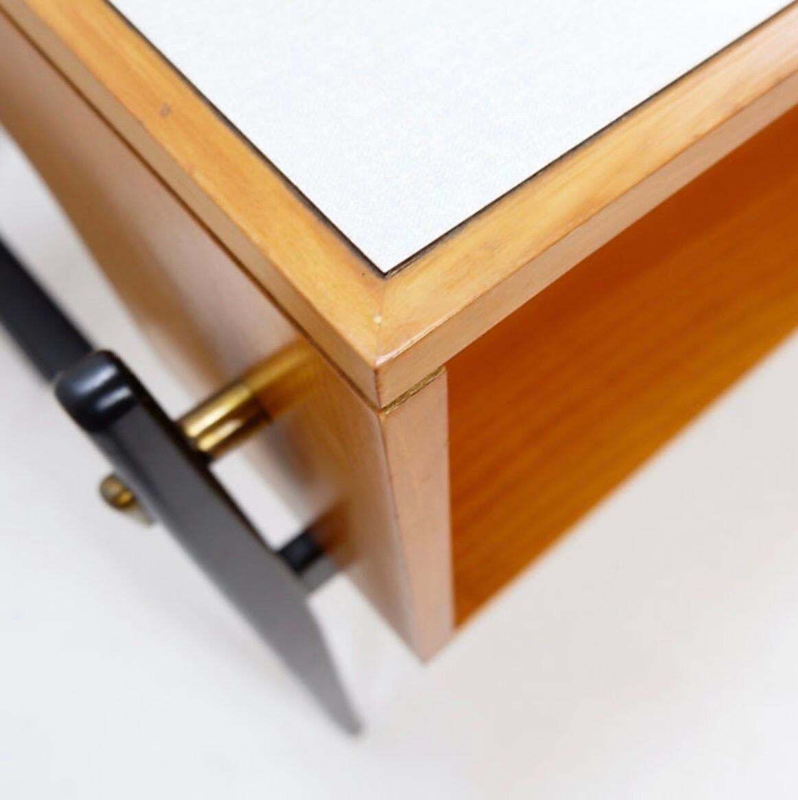 Alfred Hendrickx Style De Coene Desk, Beech Wood, Belgium, 1950 photo vinterior