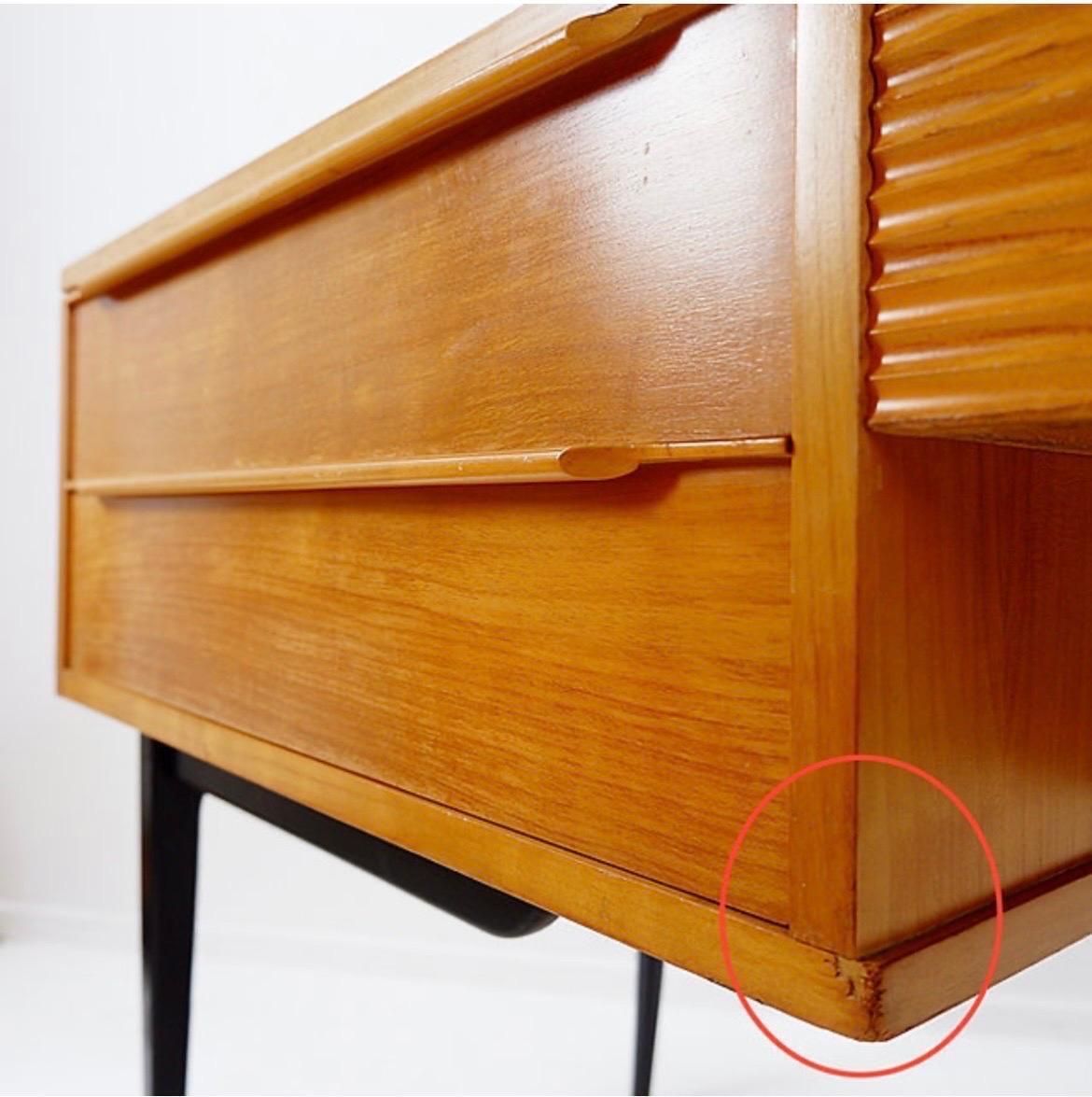 photo vintage Alfred Hendrickx Style De Coene Desk, Beech Wood, Belgium, 1950