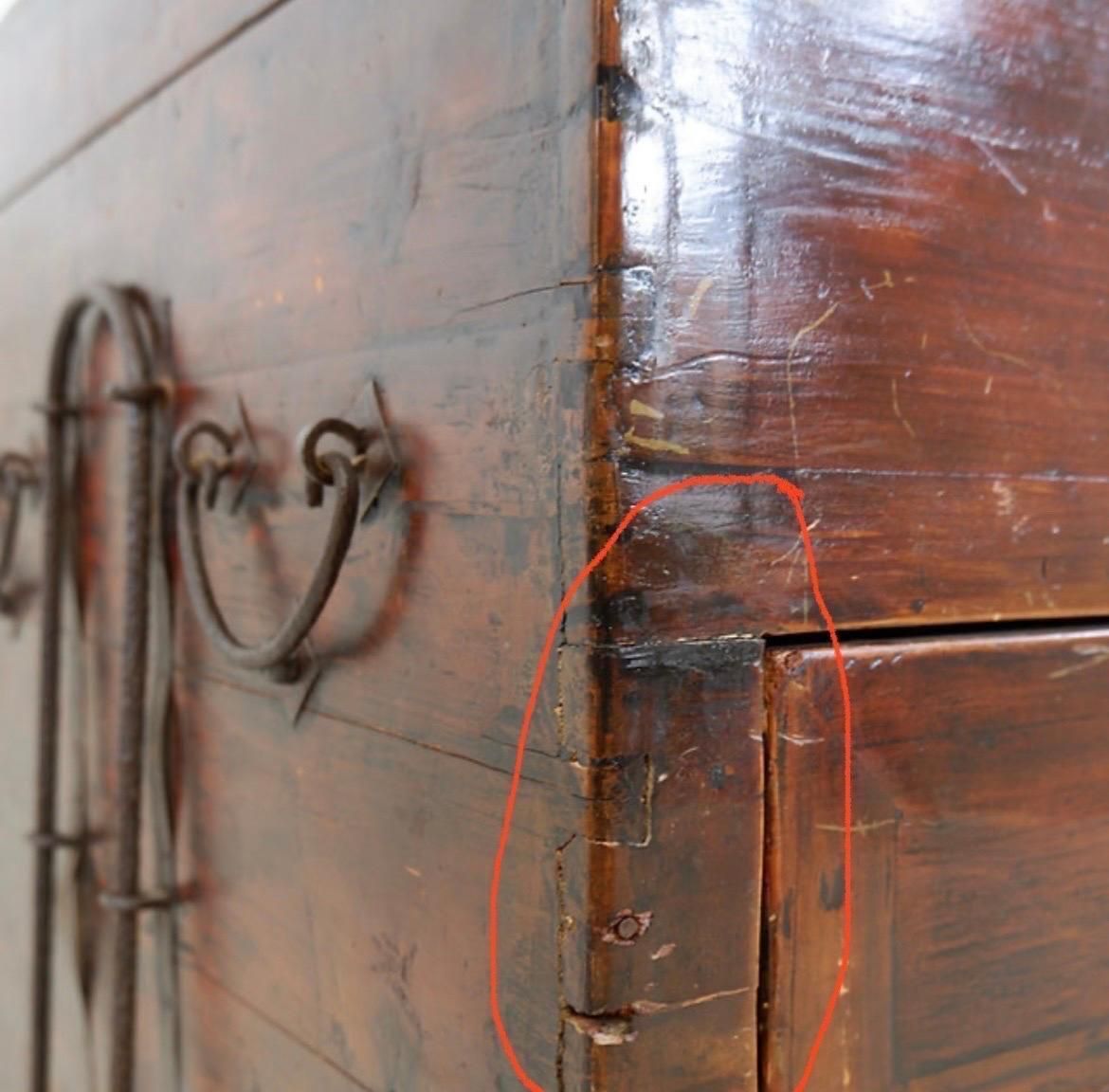 photo vinterior Antique Japanese Wood & Iron Chest, Wabi Sabi Style, Distressed 1945