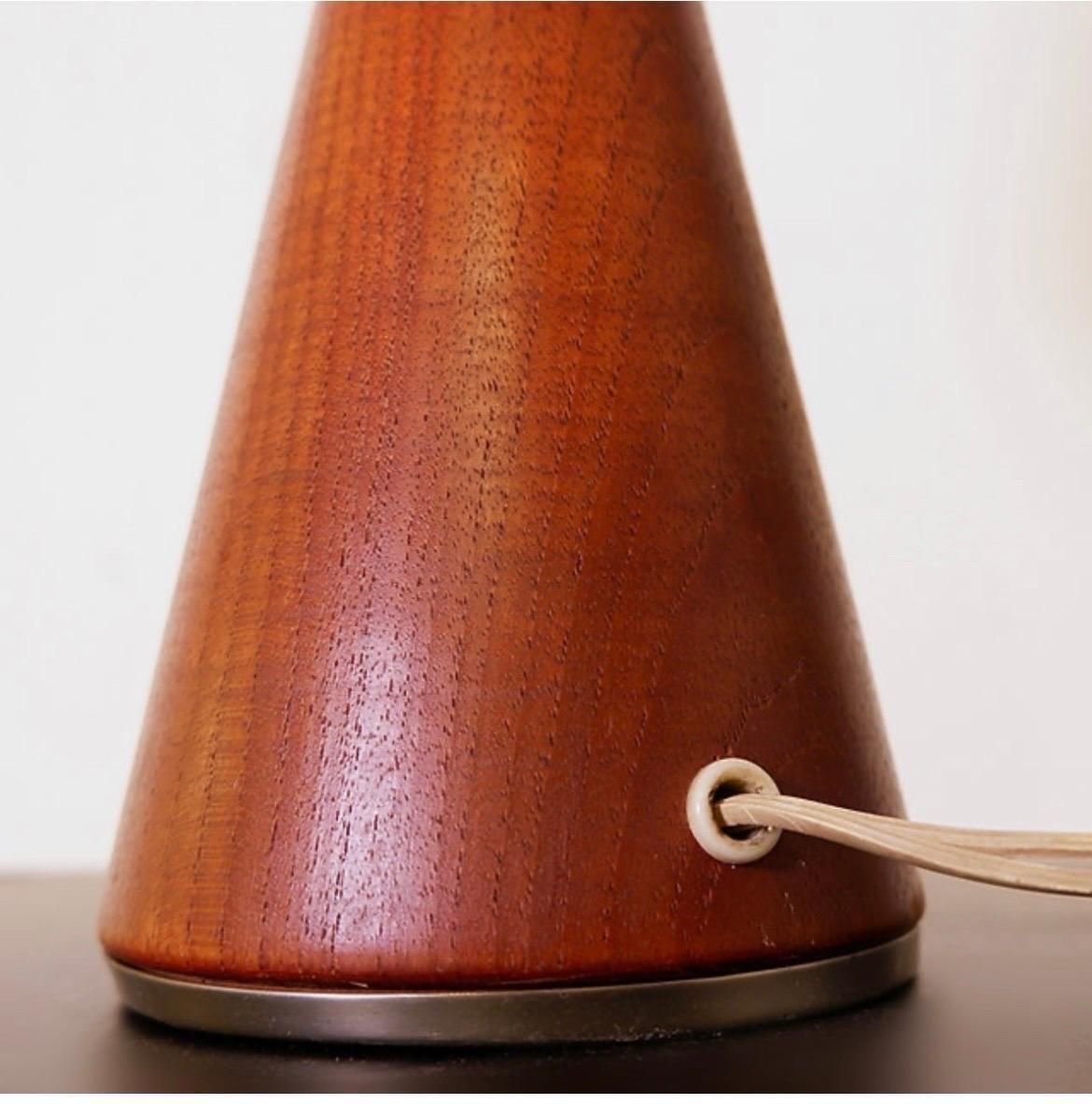 Vintage Teak Mushroom Table Lamp With Wicker Lampshade, Belgium, 1970 photo Lighting
