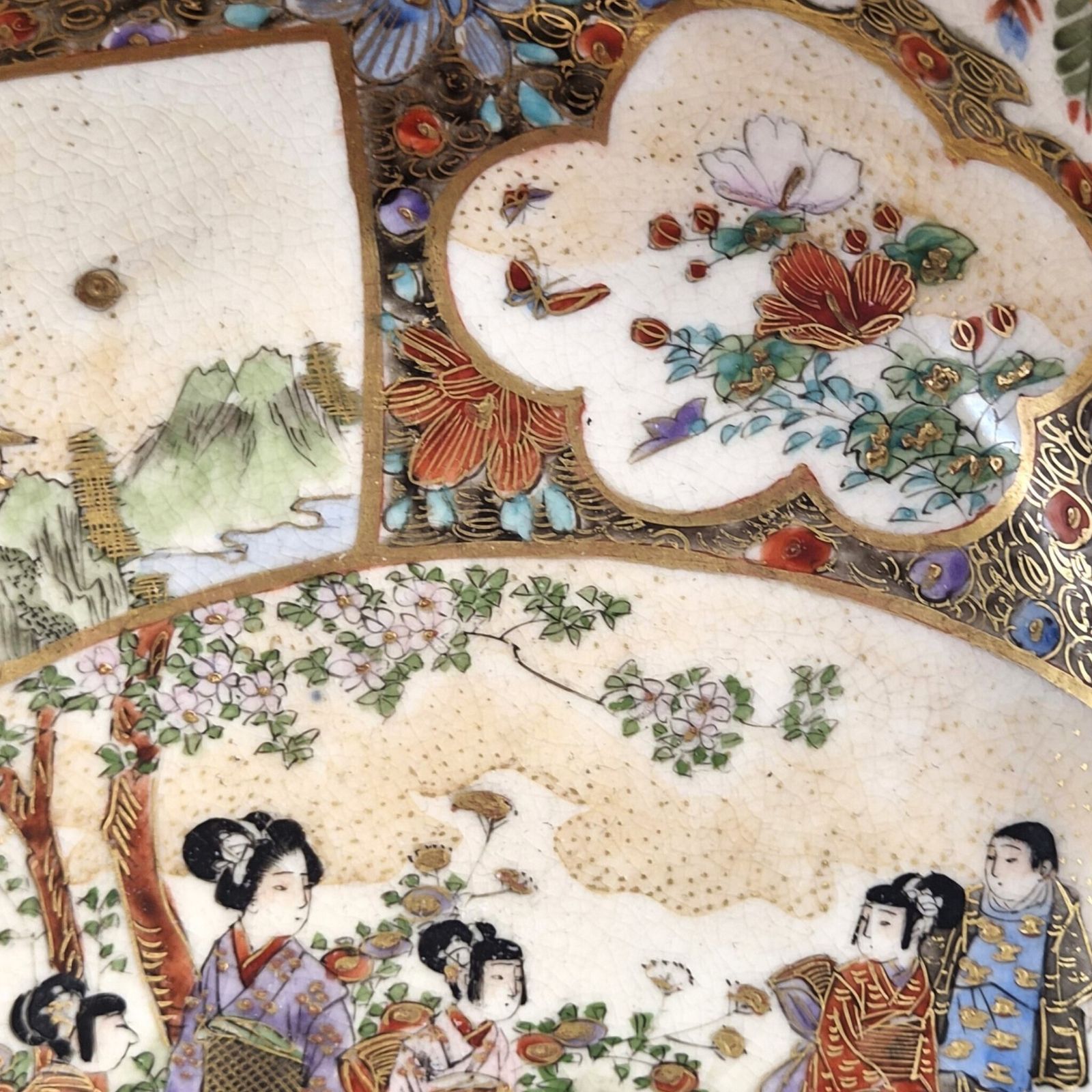 1750.0 Fijn Meiji Japans Satsuma-kom, gesigneerd Kozan, ca. 1890-1905 photo