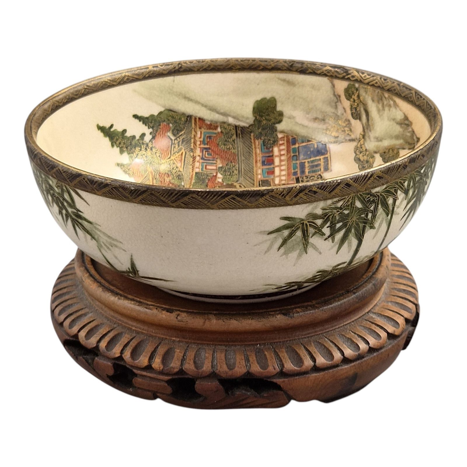photo furniture Fine Meiji Japanese Satsuma Bowl Signed Gyokkō, C. 1890–1910