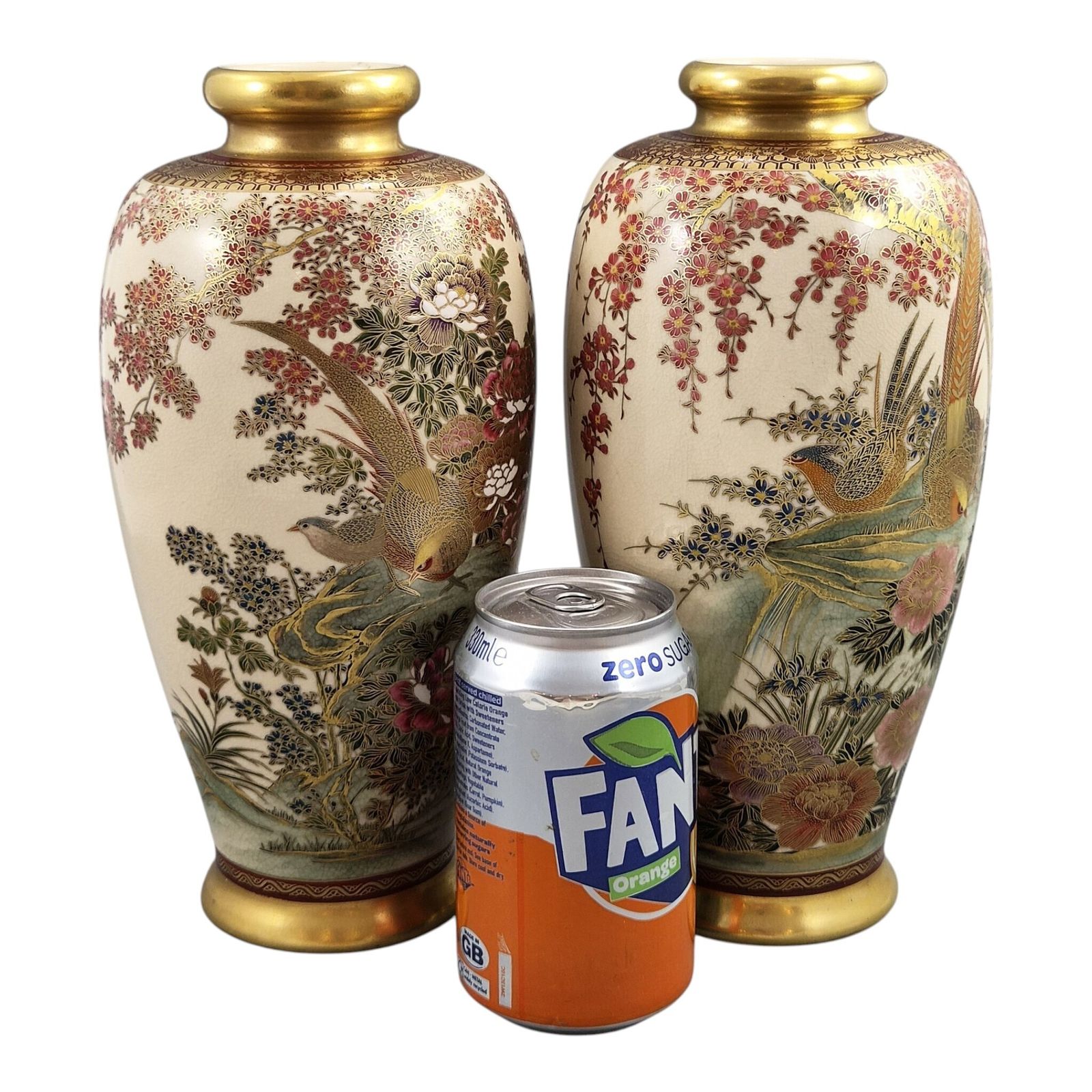 Home Decor Pair Of Fine Japanese Satsuma Vases By Manpei, Kobe, Early Showa Period photo
