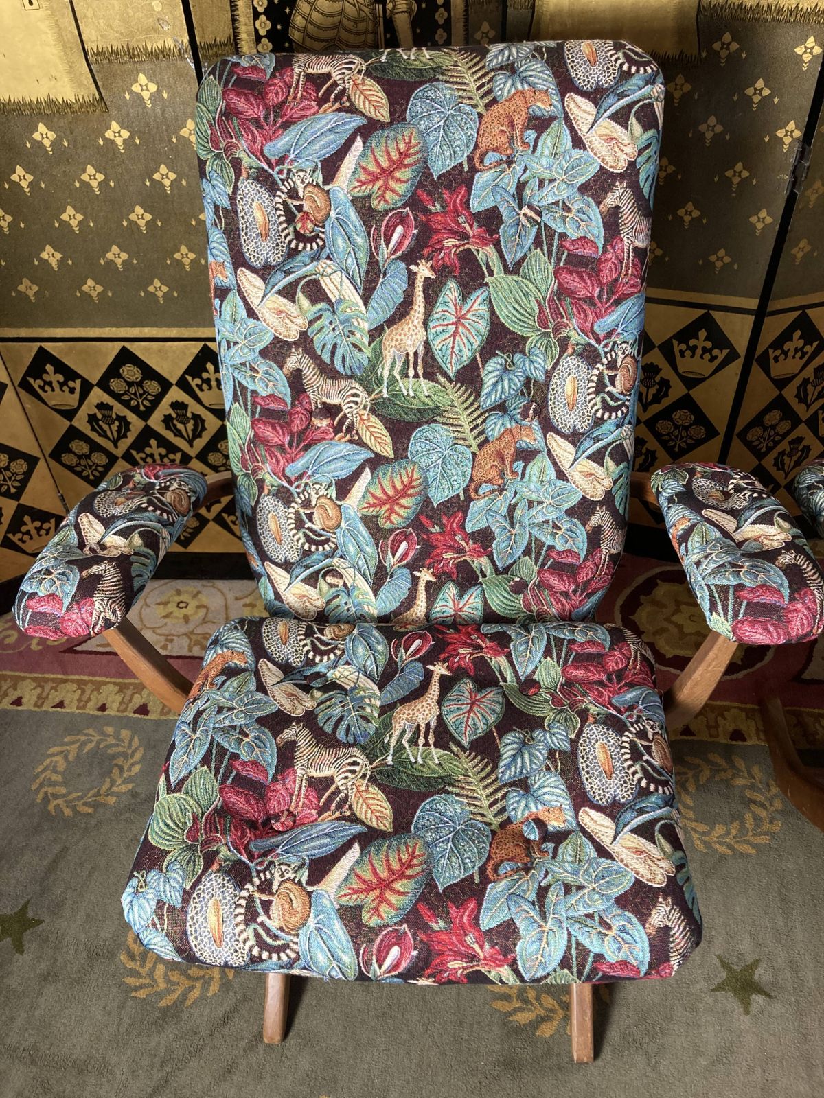 Pair Of Poly Comfort Armchairs And 1 Footrest photo for sale