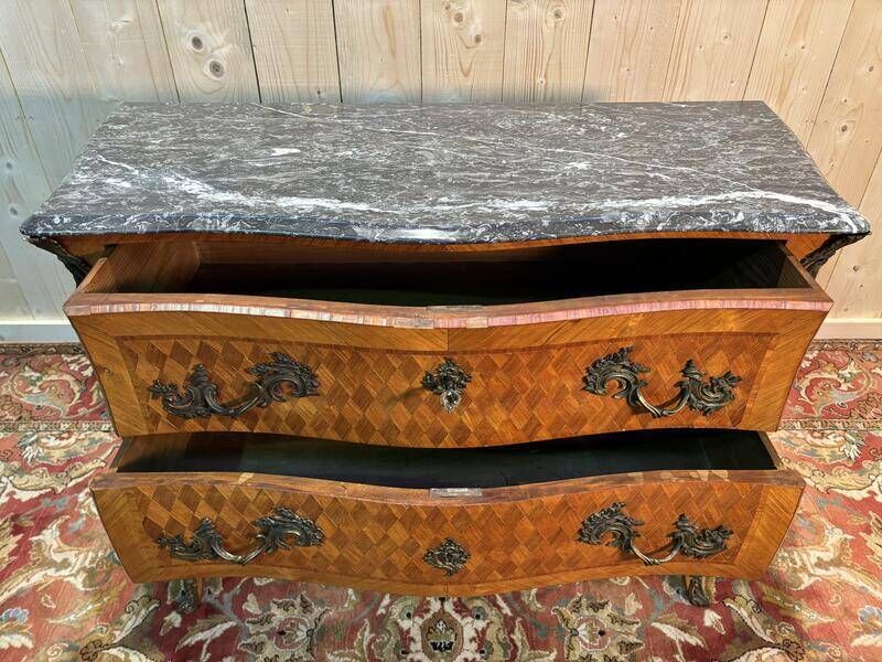 Louis XV Style Inlaid Chest Of Drawers photo for sale